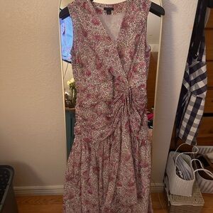 Ann Taylor Floral Pink Sleeveless Dress